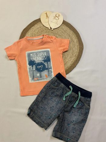 Ensemble teeshirt short garçon