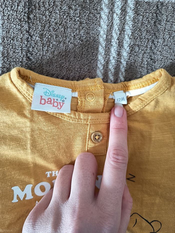 👕 T Shirt Enfant Winnie L'Ourson 🧸🍯 Unisexe - 12 Mois / Disney Baby - photo numéro 2