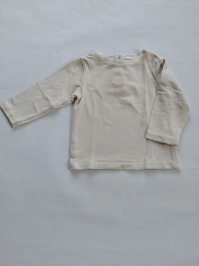 tee shirt uni manches longues fille 6 mois DPAM