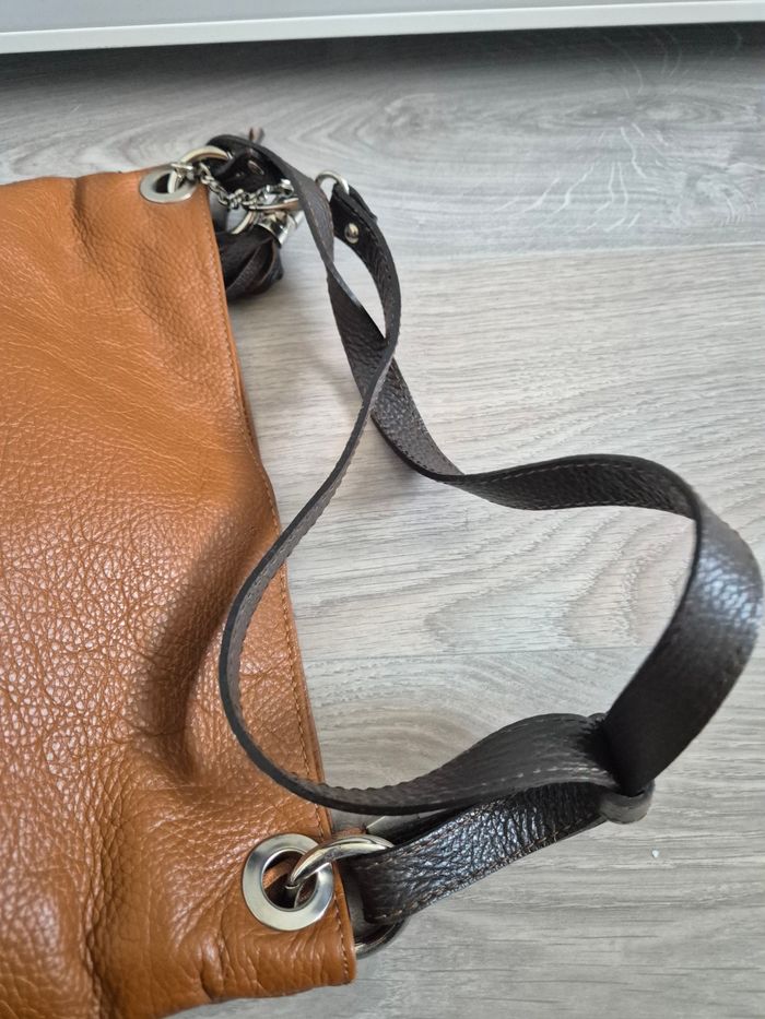 Sac à main beige et marron The Genuine Leather - photo numéro 9