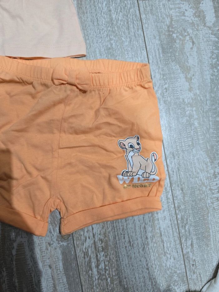 Ensemble 1 Tee-shirt et 2 shorts roi lion  #orianablfille2ans - photo numéro 3