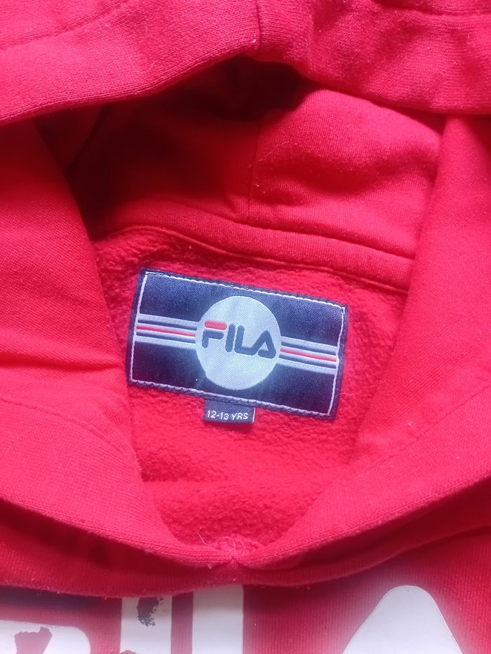 Sweat à capuche rouge et blanc  Fila Taille 12/ 13 ans - photo numéro 3