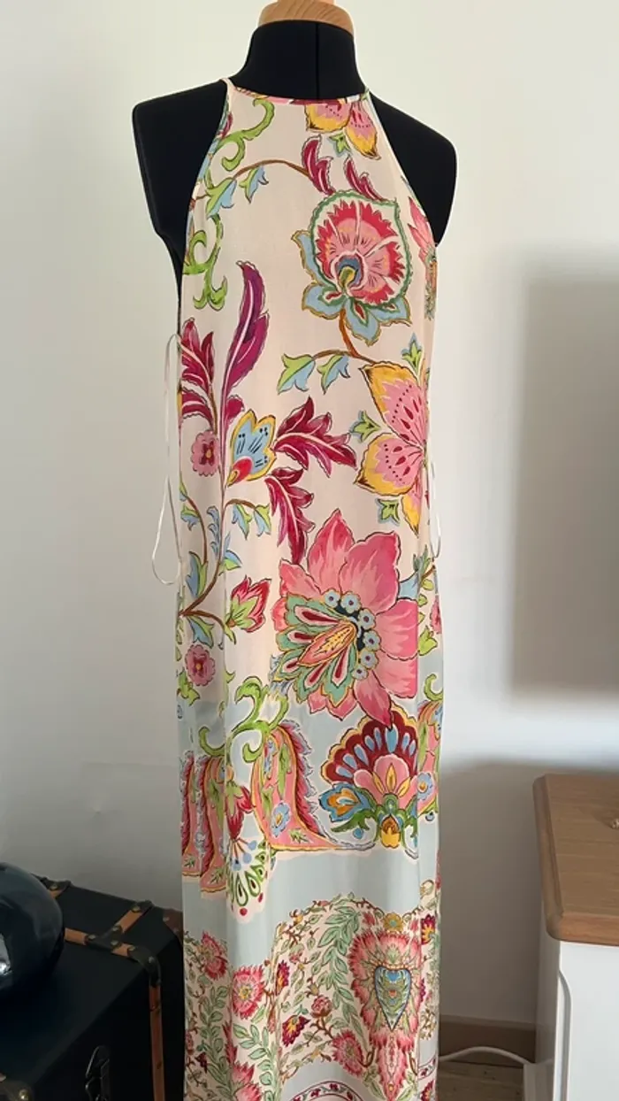 Robe longue Zara à imprimé fleuri multicolore Taille S - photo numéro 5