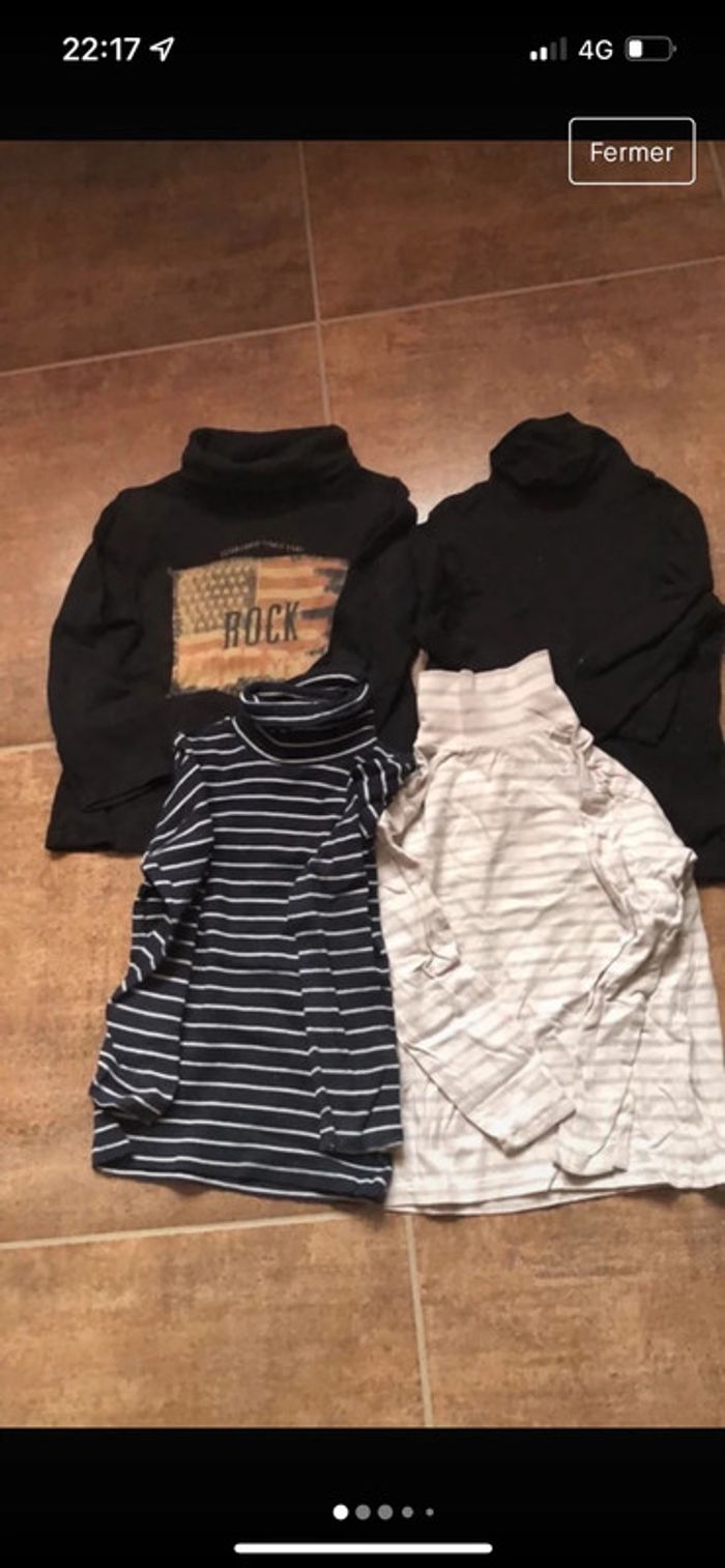 Lot cols roulés 5 ans (4 pièces)