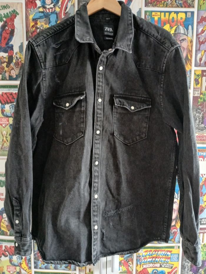 Chemise jeans épaisse homme Zara taille XL
