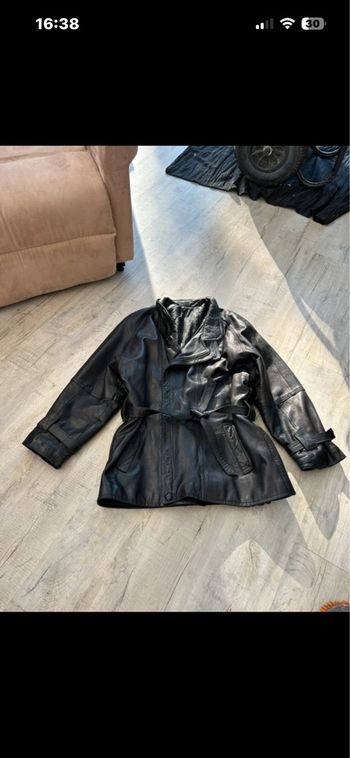 Parka homme cuir lisse