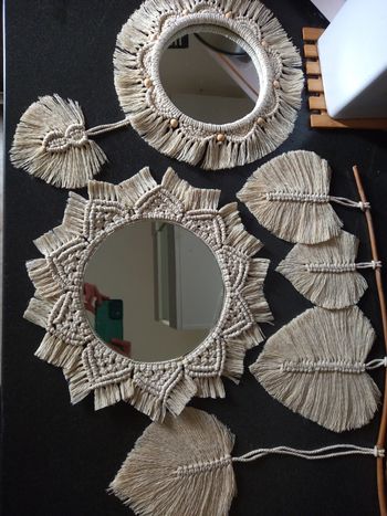 Miroir boheme macrame au choix