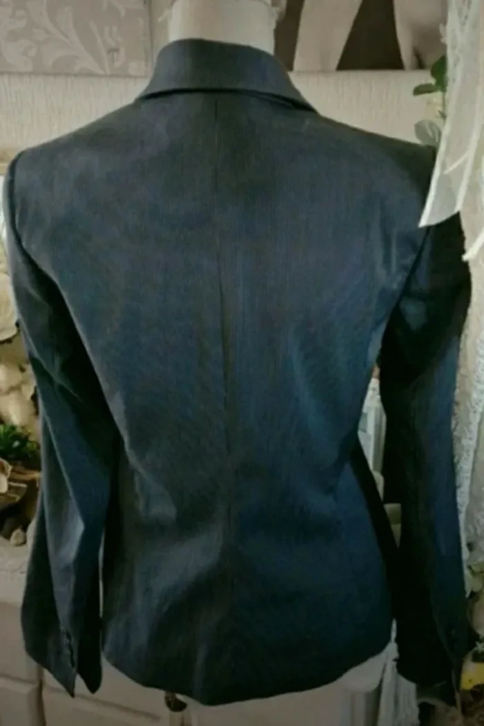 Tailleur jupe chic gris rayé Mango Taille 38 - photo numéro 4