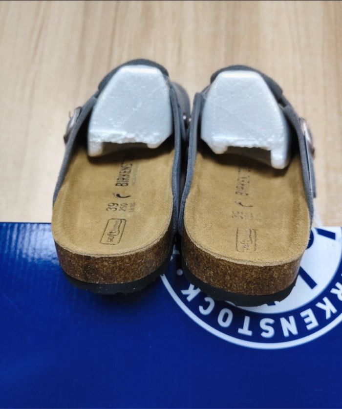 Birkenstock Boston Suède Taupe - Taille 39 - Comme Neuf avec Boîte - photo numéro 2