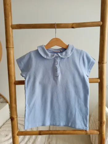 Polo 100 % coton piqué bleu clair Acanthe 8 ans