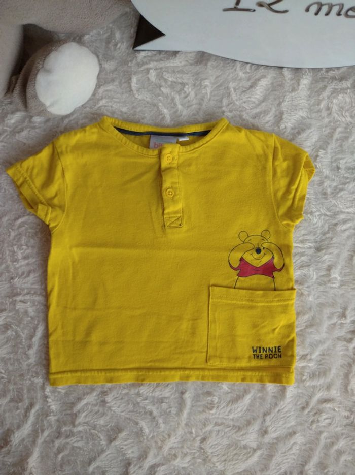 Polo tee shirt manches courtes Garçon 12 mois Winnie the Pooh l'ourson Disney Baby 100% coton - photo numéro 2