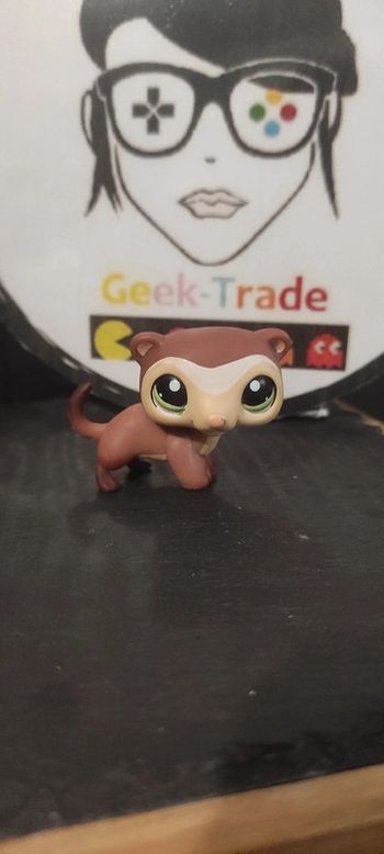 Littlest Petshop LPS furet ferret 1026 Hasbro Authentic Brown Marron Petshop
