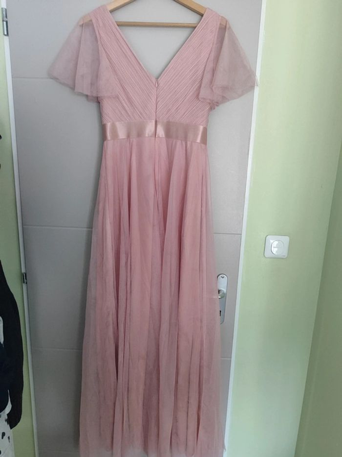 Robe demoiselle d'honneur longue avec tulle - photo numéro 2