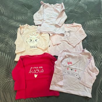 Lots de 5 t-shirt bébé filles