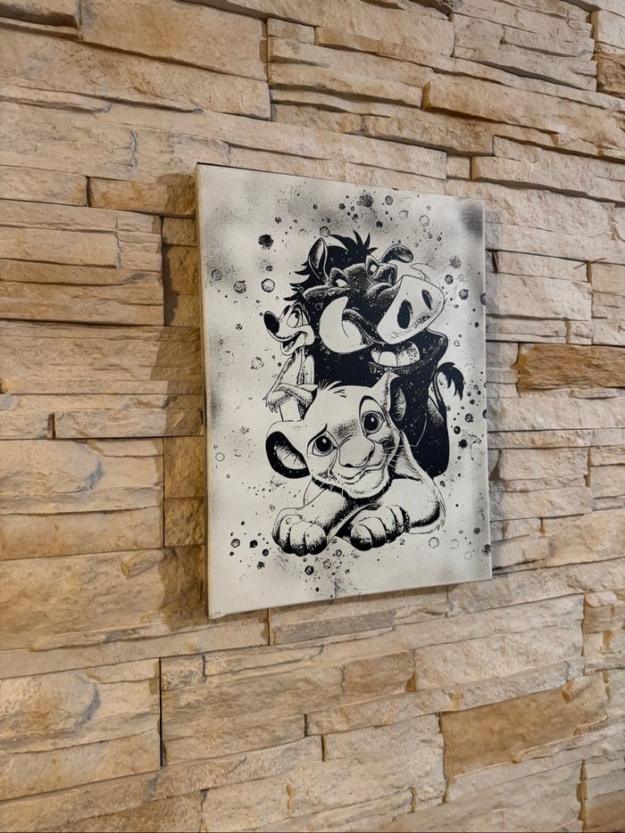 Tableau Simba Timon et Pumbaa Le Roi Lion en toile 30x40cm - photo numéro 5