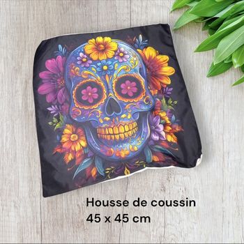 Housse de coussin gothique tête de mort