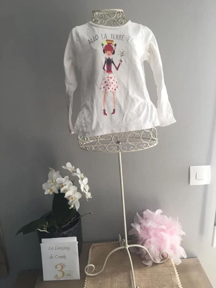 Ensemble fille 3 ans jupe et t-shirt Dpam - photo numéro 4