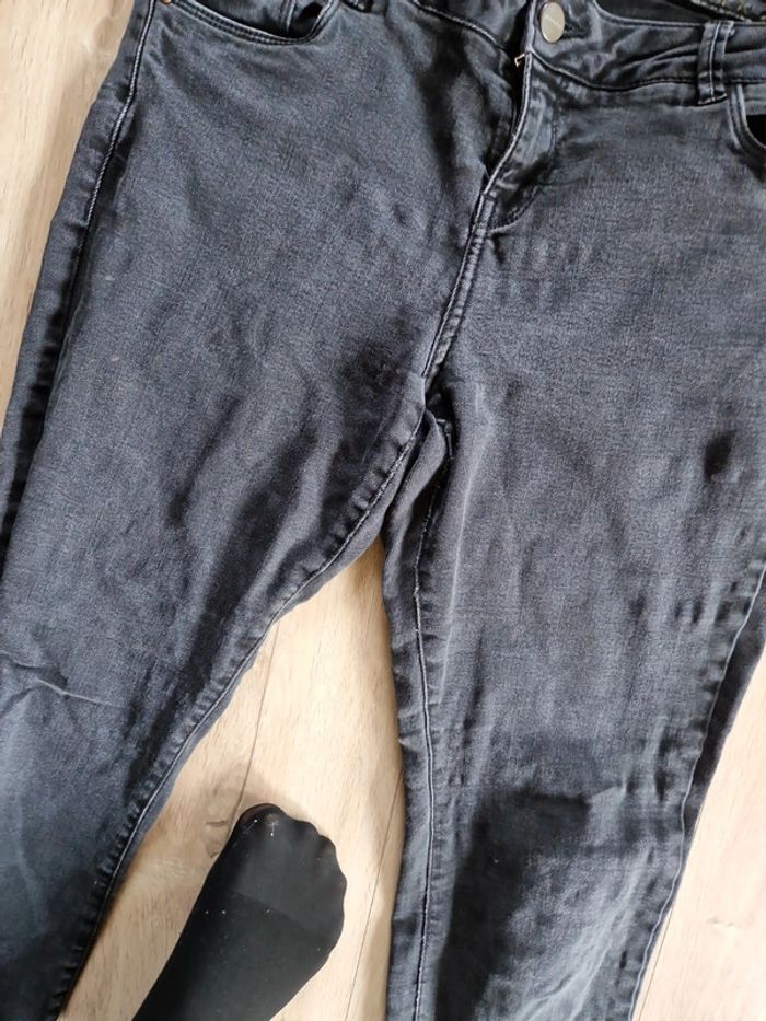 Jeans slim skinny camaïeu gris taille 42 - photo numéro 3