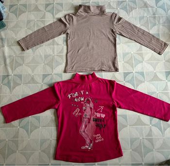 Lot de 2 sous pulls -fille - 6 ans - Okaidi - basic one- en très bon état