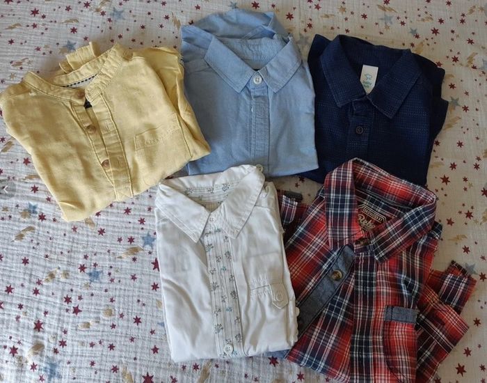 Lot 5 chemises ML diverses marques 2-3 ans