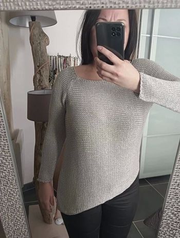 pull asymetrique zara gris M