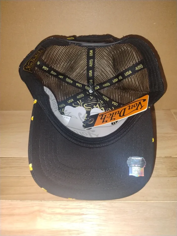 Von dutch casquette taille unique noire et jaune - photo numéro 4