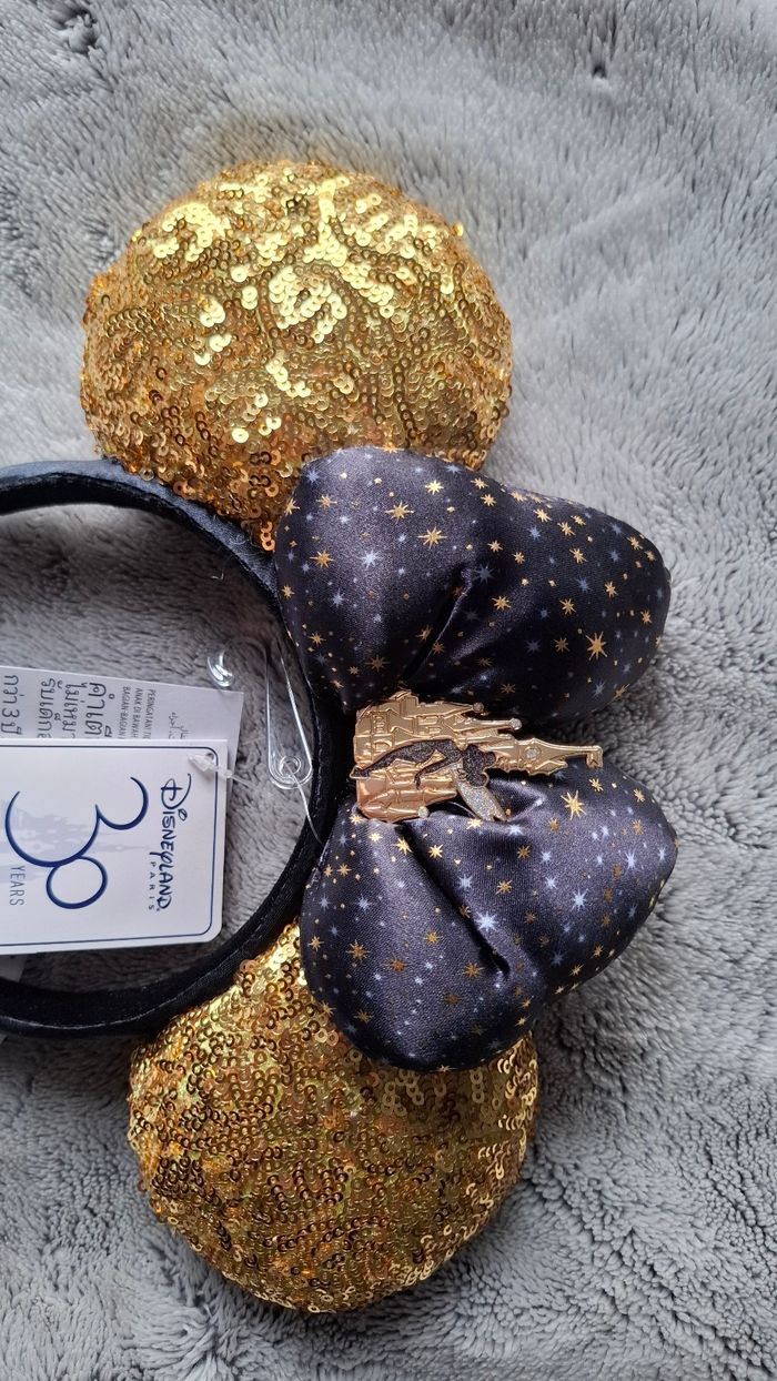 Ears oreilles mickey Disneyland Paris doré noir 30 ans neuves minnie fée clochette - photo numéro 3