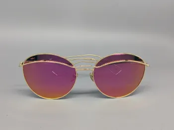Lunettes de soleil effet rétro - métal doré