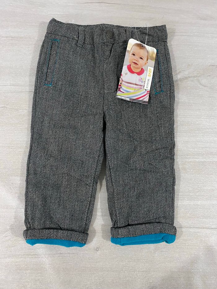 Pantalon gris doublure chaude 6 mois mixte Orchestra