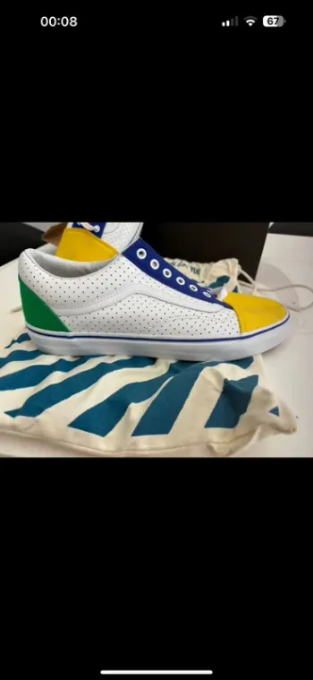 Baskets m vans old skool Customs en cuir neuves taille 46 – modèle unique