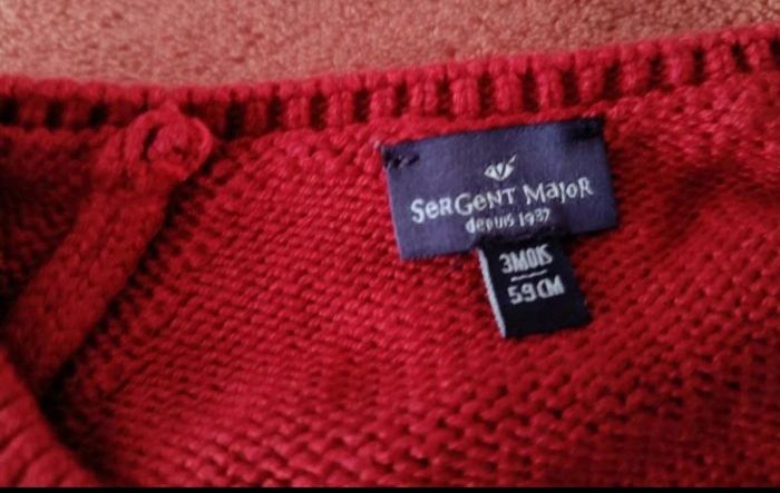 Lot 2 Pièces sergent major- robe fleurie + cardigan rouge - 3 mois (60 cm) - excellent état - photo numéro 5