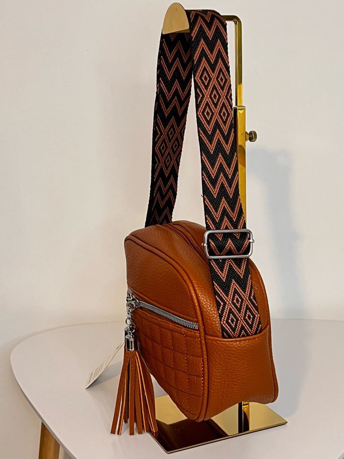 Sac à bandoulière camel simili-cuir/ cuir synthétique - Tendance - photo numéro 3