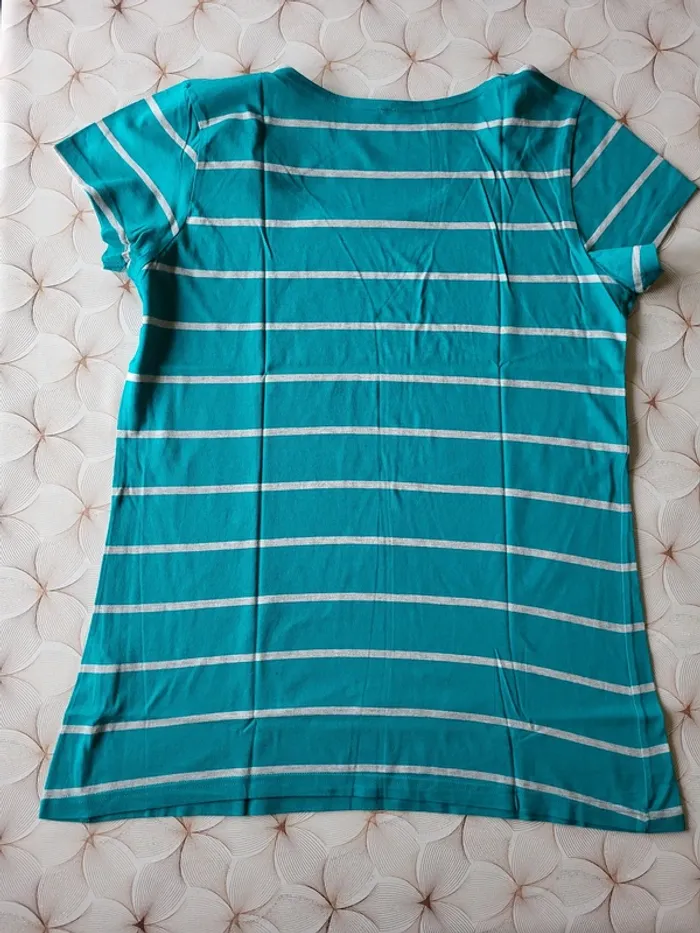 Lot 2 T-shirt colorés coton femme taille 50/52 Bleu et violet - photo numéro 3