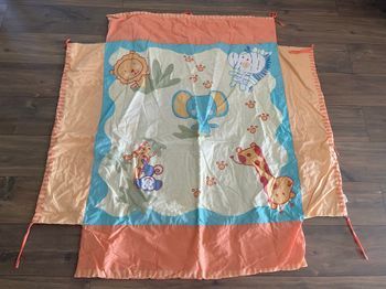 Tapis fin pour parc avec rebords.
