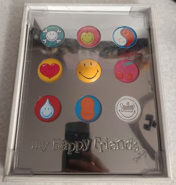 cadre métal 9 cases photos 38mm My Happy Friends Smiley neuf 25,5x20,5 cm