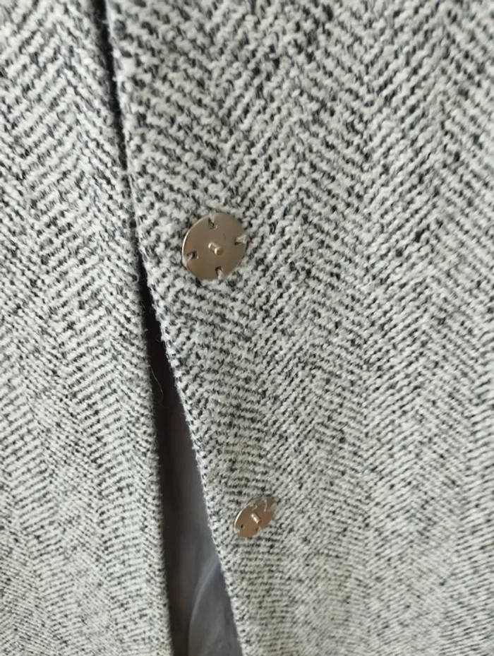 Manteau mi long demi saison en tweed camaïeu XS - photo numéro 4