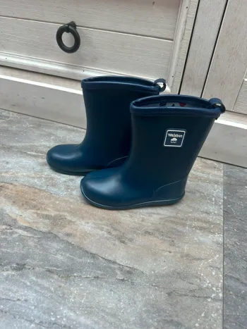 Weishuo Bottes de Pluie Enfant PVC 24 bleu marine
