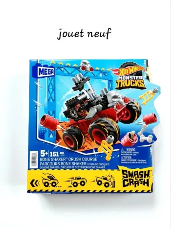 Mattel Hot Wheels MEGA Monster Trucks Smash & Crash Bone Shaker NEUF
