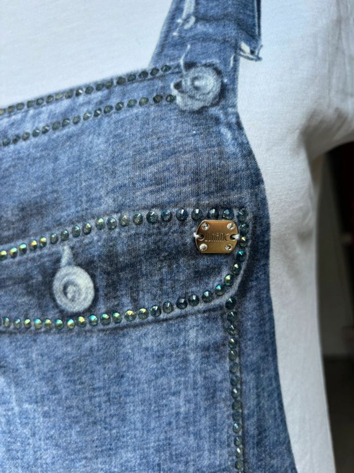 Tee-shirts imprimés salopette à strass boutique parisienne - photo numéro 2