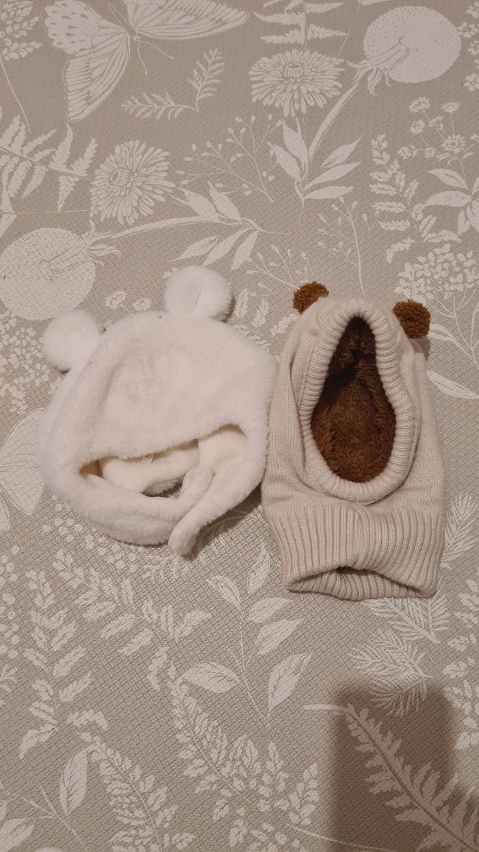 Lot de 2 cagoules ourson