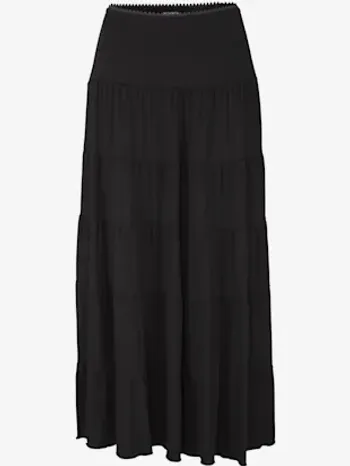 Jupe longue volants doux et fluide - taille 46/48 - helline - couleur noire