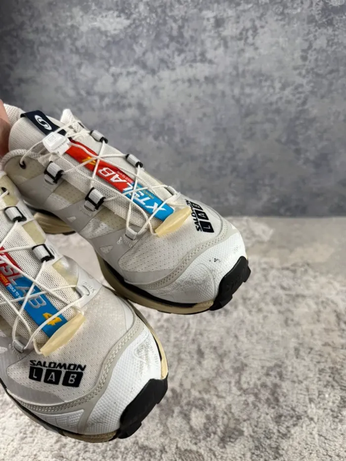 Salomon XT-4 OG - White Lunar Rock - White & Beige & Blue - photo numéro 14