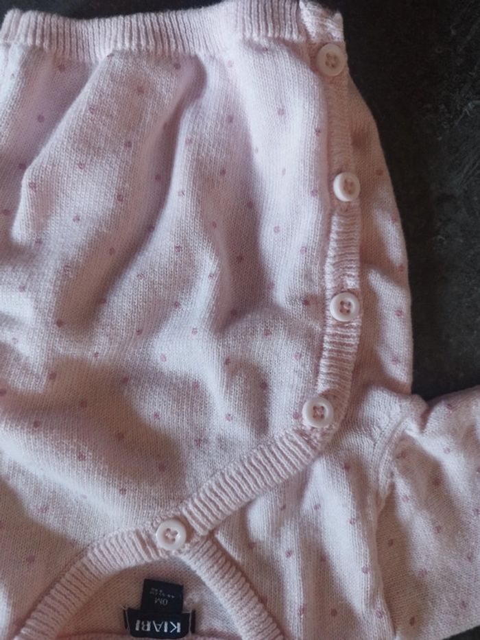 Gilet croisé rose 0 mois - photo numéro 3