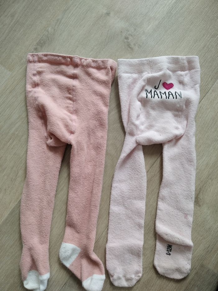 Lot collants rose 6/12m