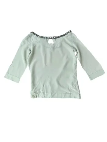 Top en soie vert amande Tara Jarmon taille 38