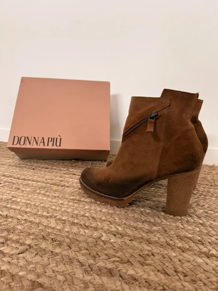 Bottines cuir piel marron boots daim zapatillas Bottes Laarzen Stivaletti Ankle Enkellaarsjes 40 - photo numéro 5