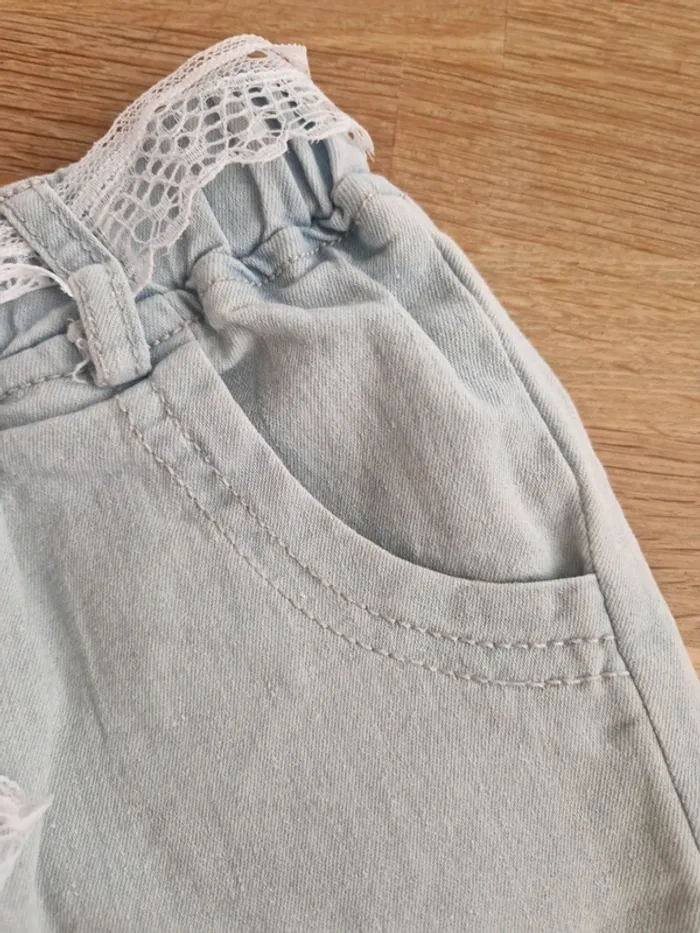 Short en jean Shein ceinture dentelle 6ans - photo numéro 4