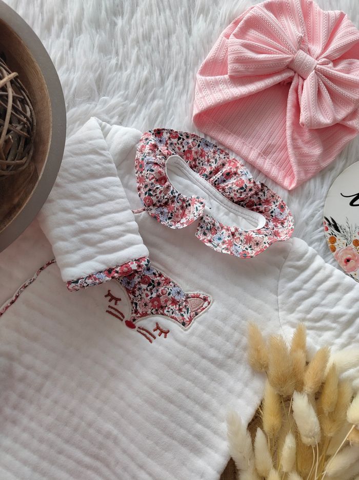 Pyjama molleton fleuri sergent major fille 3 mois 🎀 - photo numéro 3