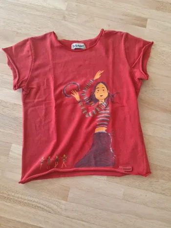 Tee-shirt rouge fille T4 ans