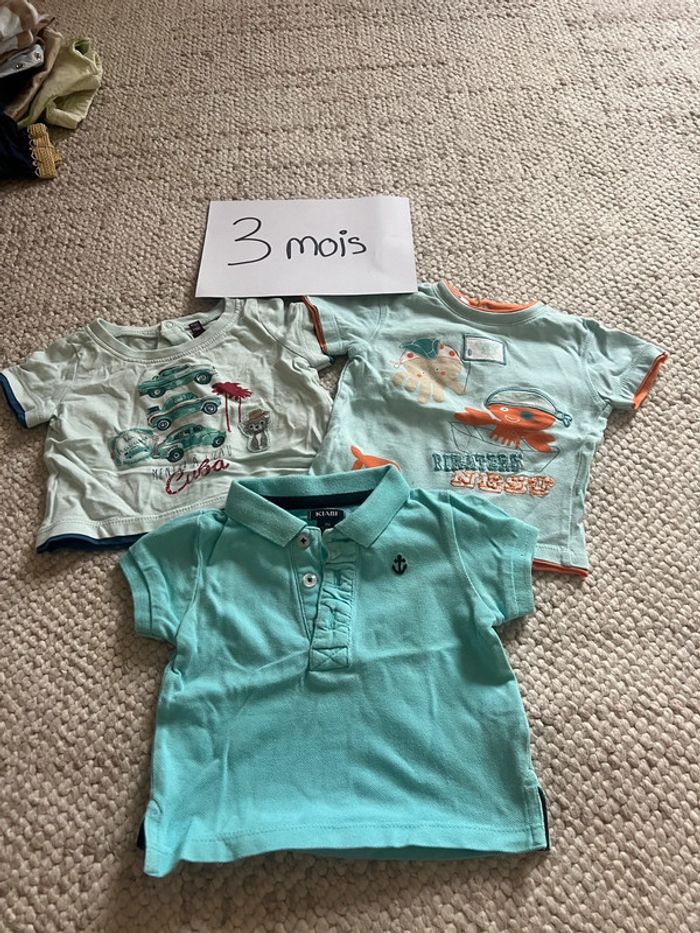 Lot tee shirt bleu 3 mois